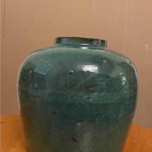 Green blue Ceramic Vase vintage